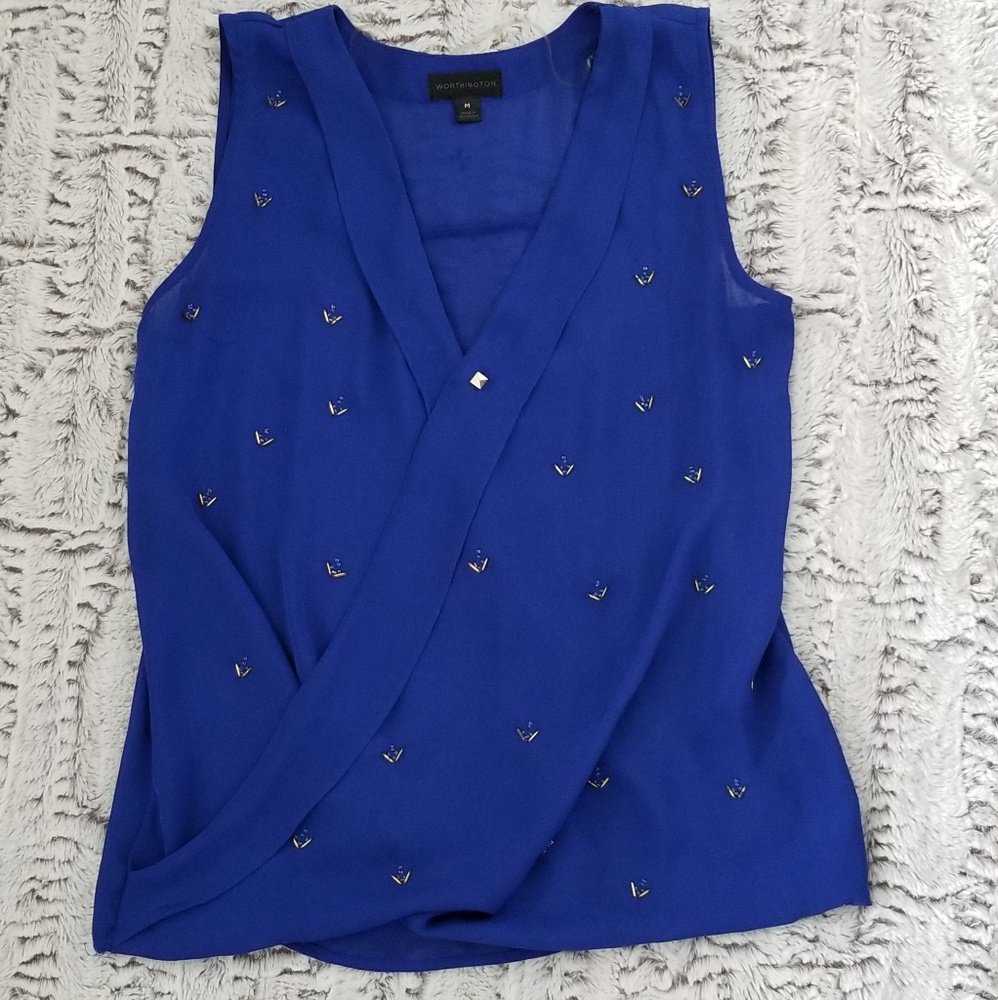 Blue chiffon top